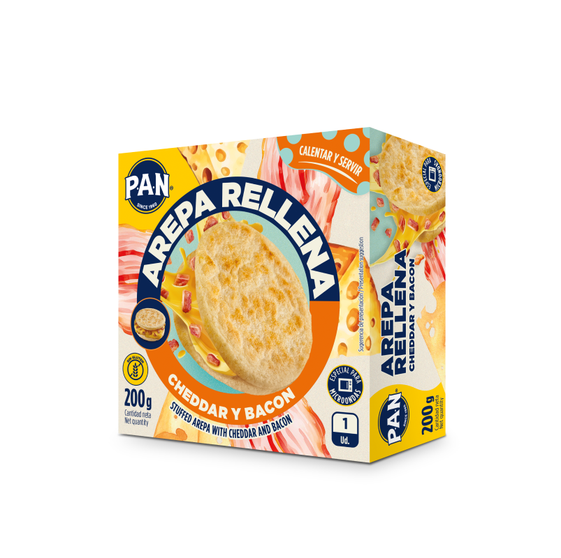 AREPA DE CHEDDAR E BACON